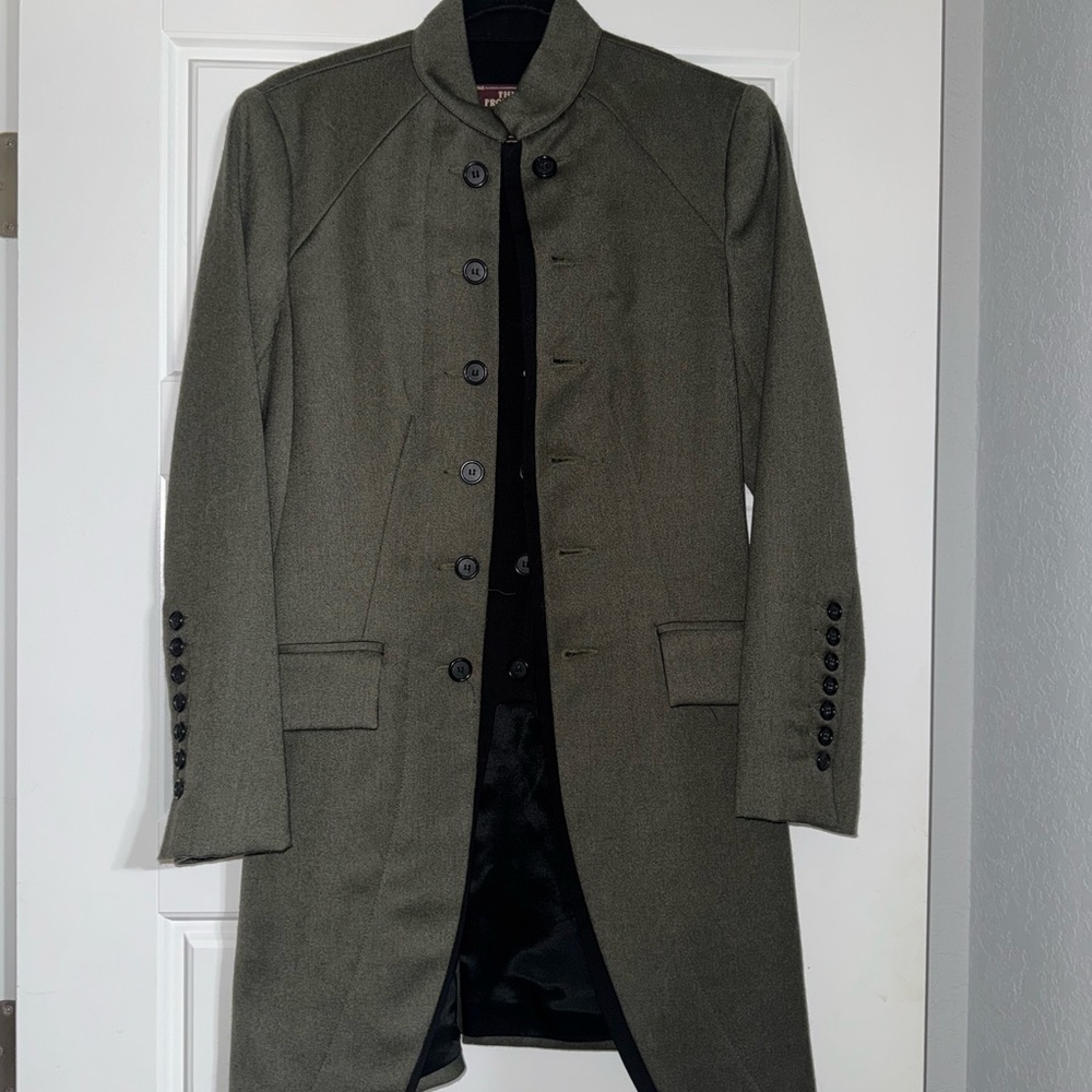 Women’s Olive Green Wool Long Coat